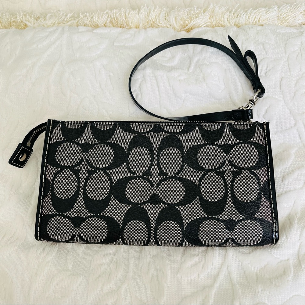 Coach Signature Print Wristlet - Picture 3 of 15